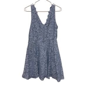 City Studio blue shimmer lace homecoming dress scallop edge semi formal Size 15